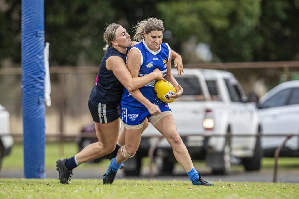 It was a tough contest at Boyanup Oval, with the Sharks home by ten points. Picture: JLG Photographics