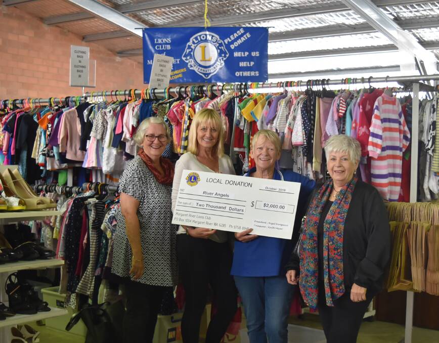 River Angels committee member Margaret Taylor, coordinator Lynda Donovan, Margaret River Lions Club's Kath Solonec and River Angels president Sandra Lewis at the Lions Shed this week. Photo: Nicky Lefebvre