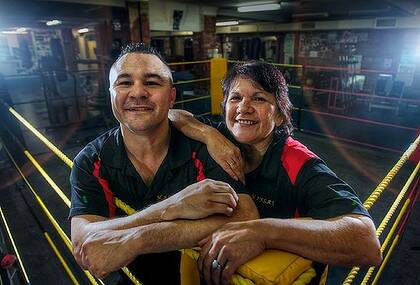 Gloves off: boxing great Robbie Peden and activist and community worker Glenda Thorpe.